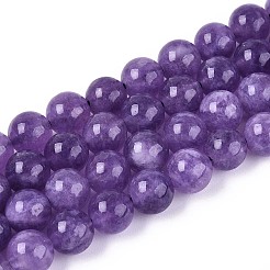 天然石クォーツビーズ連売り  染め  ラウンド  インディゴ  8mm  穴：1mm  約47個/連  14.96''（38センチメートル）&nbsp;G-T144-8mm-10D