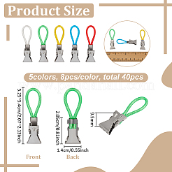 ステンレススチール製タオルクリップ40色5個  プラスチックループ付き  ミックスカラー  52.5~54mm  8個/カラー&nbsp;AJEW-FG0005-54