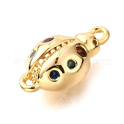 Brass Micro Pave Colorful Cubic Zirconia Links&nbsp;KK-D356-18G