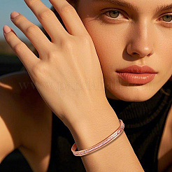 4Pcs 2 Colors C-Shaped 201 Stainless Steel Grooved Cuff Bangles&nbsp;STAS-UN0065-25A