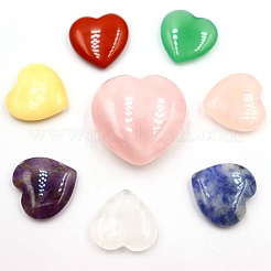Mixed Natural Gemstone Healing Love Heart Stones Ornaments Set&nbsp;PW-WG36787-01