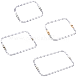 4個 4スタイルアルミバッグハンドル  バッグ交換用アクセサリー  銀  9~9.5x20~30x2~2.05cm  1個/スタイル&nbsp;FIND-BBC0004-97