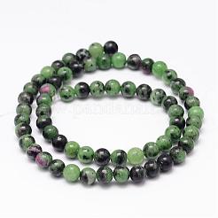 Natural Ruby in Zoisite Bead Strands&nbsp;G-K153-B18-4mm