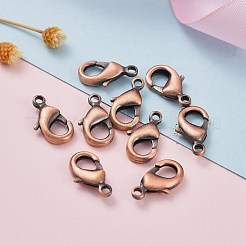 真鍮カニカン  オウムトリガークラスプ  鉛フリー＆カドミウムフリー  ブラッシング赤い銅  15x8x3mm  穴：2mm&nbsp;LS-KK-903-R
