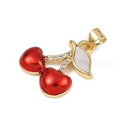Brass Micro Pave Cubic Zirconia Pendants&nbsp;KK-D376-03G