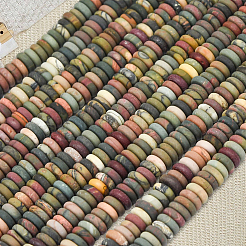 1 Strand Frosted Natural Picasso Jasper/Polychrome Jasper Beads Strands&nbsp;G-PA0001-62