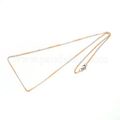 304ステンレススチールアズキチェーンネックレス  黄金のステンレス鋼色  19.7インチ（50cm）&nbsp;NJEW-O038-10