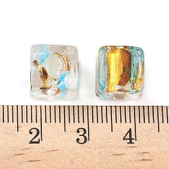 Silver Foil Glass Beads&nbsp;FOIL-D074-01E