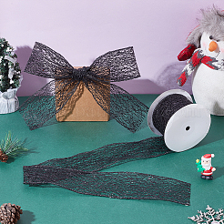 Sparkle Polyester Mesh Ribbon with Paillettes&nbsp;OCOR-WH0082-477