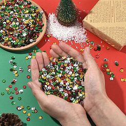 180G 4 Colors Plastic Paillette Beads&nbsp;PVC-YW0001-03