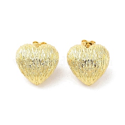 ラックメッキブラススタッドピアス  長持ちメッキ  ハート  ゴールドカラー  18x18.5mm&nbsp;EJEW-C078-11G