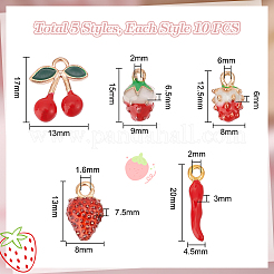50Pcs 5 Styles Alloy Enamel Charms&nbsp;ENAM-PH0002-66