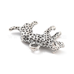 チベット風合金チャーム  ヒョウ  アンティークシルバー  14x24x4mm  穴：2mm&nbsp;X-FIND-G077-02AS