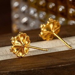 Brass Micro Pave Clear Cubic Zirconia Stud Earrings for Women&nbsp;WGBCCBD-01