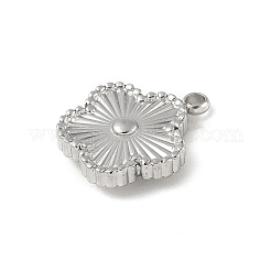 304ステンレスペンダント  花のチャーム  変色防止  ステンレス鋼色  16x13x3mm  穴：1.6mm&nbsp;STAS-P388-10P