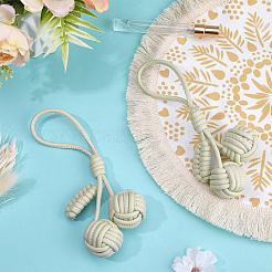 Imitation Leather Woven Ball Pendant Decorations&nbsp;AJEW-WH20054-143C