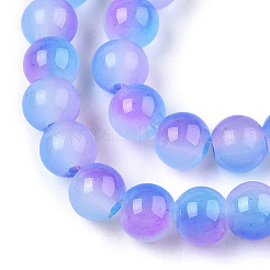 Baking Paint Imitation Jade Glass Round Bead Strands&nbsp;X1-DGLA-N003-6mm-01