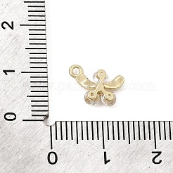 真鍮マイクロパヴェクリアキュービックジルコニアチャーム  蝶のチャーム  18KGP本金メッキ  11x7x3mm  穴：1.2mm&nbsp;CU-CBA3D76-03G-02