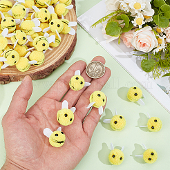 ポリエステル製の蜂50個  DIY縫製装飾用品  きいろ  20~27x19.5~29x20mm&nbsp;DIY-PH0036-25