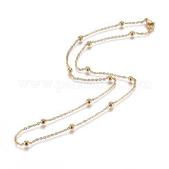 PVD Vacuum Plating 304 Stainless Steel Cable Chain Necklaces&nbsp;NJEW-L159-08C-G
