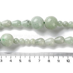 天然な中国のヒスイのビーズ連売り  3穴のグルビーズ  仏教のジュエリーには  Tドリルビーズ  6~14mm  穴：1.2~2.8mm  約60個/連  18.11''（46センチメートル）&nbsp;G-B138-A01-01