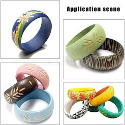 未完成の木のバングル  diyウッドクラフト  バリーウッド  内径：2-1/2~2-3/4インチ（6.4~7cm）&nbsp;BJEW-WH0009-03