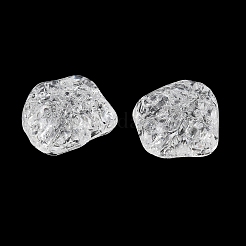 透明なクラックルアクリルビーズ  ナゲット  透明  14x14.5x7mm  穴：1.8mm  約555個/500g&nbsp;AC-CBA7340-07