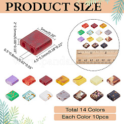 140Pcs 14 Colors 2-Hole Glass Seed Beads&nbsp;SEED-ME0001-07
