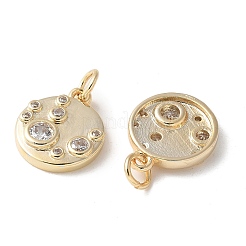 Brass Micro Pave Clear Cubic Zirconia Pendants&nbsp;KK-Q031-30G