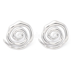 女性用304ステンレススチールスタッドピアス  スパイラル  ステンレス鋼色  27mm&nbsp;EJEW-K306-15P