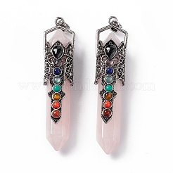 Natural Rose Quartz Big Pointed Pendants&nbsp;G-H281-02H