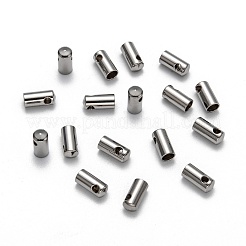 変色しにくい304ステンレススチールコードエンド  チューブ  ステンレス鋼色  8x4mm&nbsp;X-STAS-E033-1