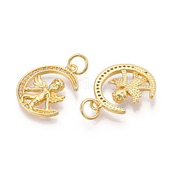 Brass Micro Pave Cubic Zirconia Cross Pendants&nbsp;ZIRC-T016-01G