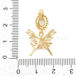 Brass Micro Pave Clear Cubic Zirconia Pendants&nbsp;KK-Z151-04G