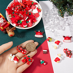 90Pcs 15 Styles Christmas Opaque Resin Cabochons&nbsp;RESI-SC0005-61