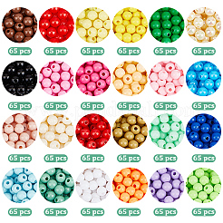 1560 個 24 色不透明アクリルビーズ  ラウンド  ミックスカラー  6x5~5.5mm  穴：1~1.8mm  65個/カラー&nbsp;MACR-PA0001-62B