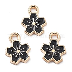 合金エナメルチャーム  ゴールドカラー  花のチャーム  ミックスカラー  12x9x1.5mm  穴：1.8mm&nbsp;ENAM-S022-01K