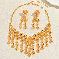 Alloy Hollow Flower Tassels Stud Dangle Earrings & Necklaces Sets for Women&nbsp;IF2968