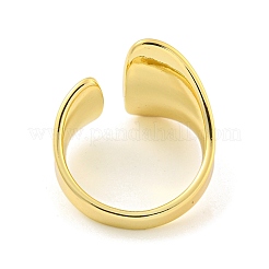 Brass Open Cuff Ring for Women&nbsp;AJEW-U003-07G