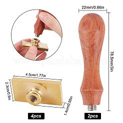 Pear Wood Handle and Wax Seal Brass Stamp Head Sets&nbsp;AJEW-CP0002-49