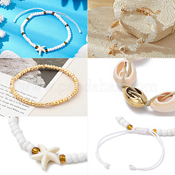 6Pcs Adjustable Waxed Cotton Cord Braided Bead Bracelets and Natural Quartz Crystal Bead Bracelets Sets&nbsp;BJEW-SC0001-53