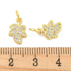 Rack Plating Brass Micro Pave Clear Cubic Zirconia Pendants&nbsp;KK-B093-14G