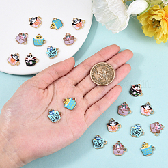 50pcs 5 Style Zinc Alloy Enamel Pendants&nbsp;PALLOY-CJ0001-146