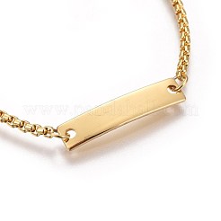 Ion Plating(IP) 304 Stainless Steel ID Bracelets&nbsp;BJEW-L637-10-G