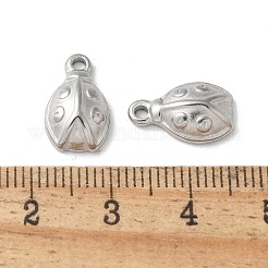 304ステンレスペンダント  テントウムシ  ステンレス鋼色  13.5x8.5x4mm  穴：1.6mm&nbsp;LS-STAS-I330-72P