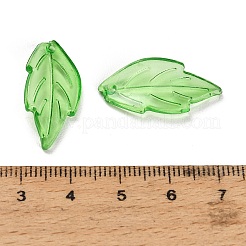 透明なアクリルパーツ  葉のチャーム  グリーン  26x12x3mm  穴：1.5mm  約1041個/500g&nbsp;AC-CBA5040-01I