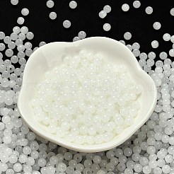 模造翡翠ガラスシードビーズ  ラウンド  フローラルホワイト  4.5x4mm  穴：1mm  約6429個/ポンド&nbsp;SEED-C001-02C-03