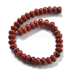 天然石レッドジャスパービーズ連売り  ソーサービーズ  8x5mm  穴：0.6mm  約40個/連  7.76''（19.7センチメートル）&nbsp;G-P559-A17-01