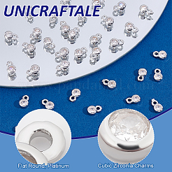 60Pcs Brass Micro Pave Cubic Zirconia Charms&nbsp;KK-UN0006-83P