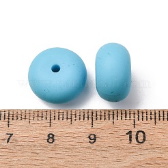 シリコンビーズ  ロンデル  焦点ビーズ  ライトスカイブルー  14x8.5mm  穴：2mm&nbsp;SIL-I021-01F